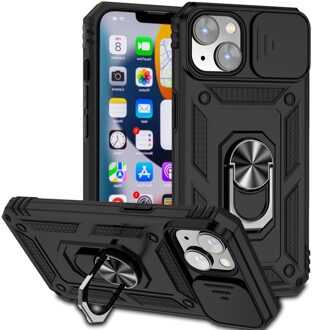 Lunso Armor backcover hoes met ringhouder - iPhone 14 Plus - Zwart