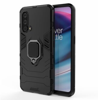 Lunso Armor backcover hoes met ringhouder - OnePlus Nord CE - Zwart