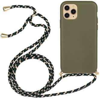 Lunso Backcover hoes met koord - iPhone 13 - Army Groen