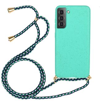 Lunso Backcover hoes met koord - Samsung Galaxy S22 - Cyaan