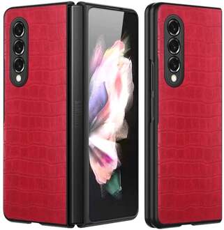 Lunso Croco patroon cover hoes - Samsung Galaxy Z Fold3 - Rood