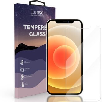 Lunso Gehard Beschermglas - Full Cover Tempered Glass - iPhone 12 / iPhone 12 Pro Wit