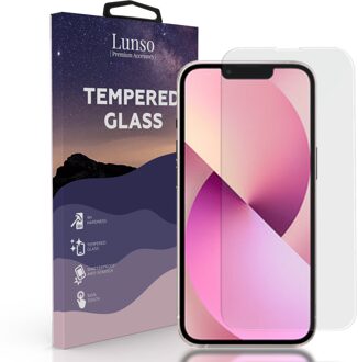 Lunso Gehard Beschermglas - Full Cover Tempered Glass - iPhone 13 / iPhone 13 Pro Wit