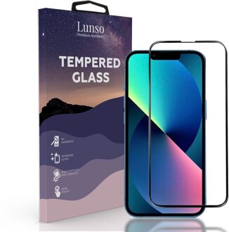 Lunso Gehard Beschermglas - Full Cover Tempered Glass - iPhone 13 Mini - Black Edge Zwart