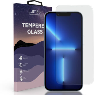 Lunso Gehard Beschermglas - Full Cover Tempered Glass - iPhone 13 Pro Max Wit