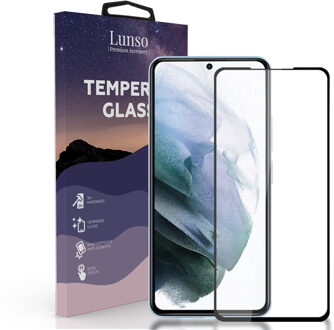 Lunso Gehard Beschermglas - Full Cover Tempered Glass - Samsung Galaxy S22 Plus - Black Edge Zwart