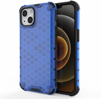 Lunso Honinggraat Armor Backcover hoes - iPhone 13 - Blauw
