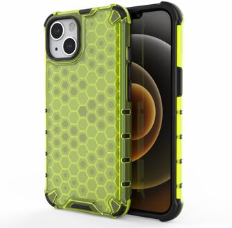 Lunso Honinggraat Armor Backcover hoes - iPhone 13 - Fluor Geel