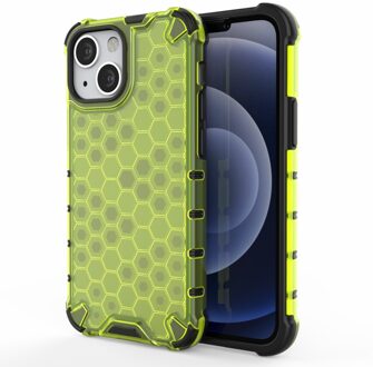 Lunso Honinggraat Armor Backcover hoes - iPhone 13 Mini - Fluor Geel