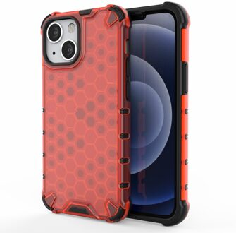 Lunso Honinggraat Armor Backcover hoes - iPhone 13 Mini - Rood