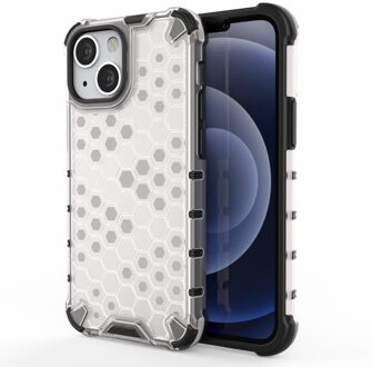 Lunso Honinggraat Armor Backcover hoes - iPhone 13 Mini - Wit