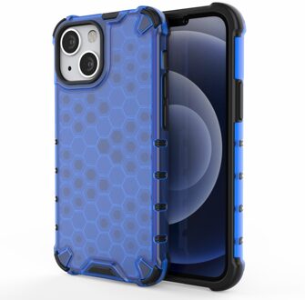 Lunso Honinggraat Armor Backcover hoes - iPhone 13 Pro - Blauw Zwart