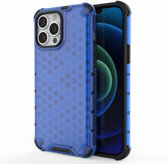 Lunso Honinggraat Armor Backcover hoes - iPhone 13 Pro Max - Blauw