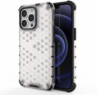 Lunso Honinggraat Armor Backcover hoes - iPhone 13 Pro - Wit