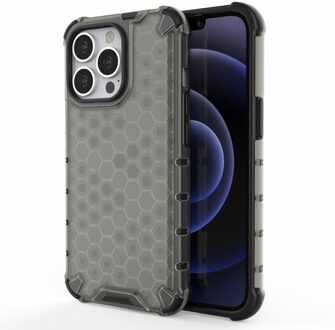 Lunso Honinggraat Armor Backcover hoes - iPhone 13 Pro - Zwart