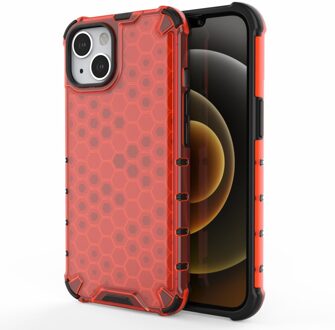 Lunso Honinggraat Armor Backcover hoes - iPhone 13 - Rood