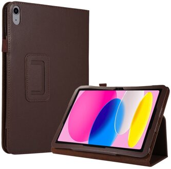 Lunso iPad 10 (2022) - Stand flip Bookcase hoes - Bruin