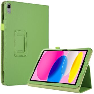 Lunso iPad 10 (2022) - Stand flip Bookcase hoes - Groen
