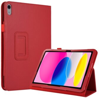 Lunso iPad 10 (2022) - Stand flip Bookcase hoes - Rood