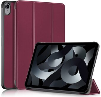 Lunso iPad 10 (2022) - Tri-Fold Bookcase hoes - Bordeaux Rood
