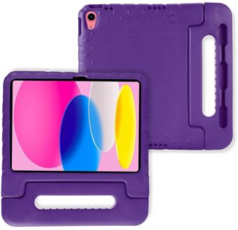 Lunso iPad 11 inch (2025) A16 - EVA Schokbestendige Kinderhoes met handvat - Paars