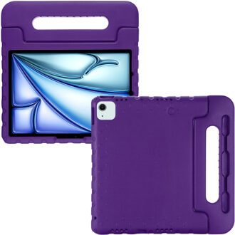 Lunso iPad Air 11 inch (2024/2025) - EVA Schokbestendige Kinderhoes met handvat - Paars