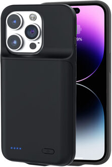 Lunso iPhone 14 Pro Max hoes - Oplaadcase - 6800 mAh - Zwart
