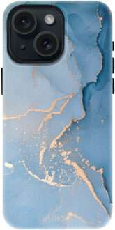 Lunso iPhone 15 Back cover hoesje Magsafe - Aciano Azul Blauw, Goud, Meerdere kleuren
