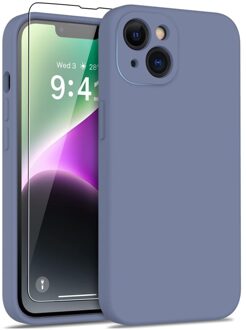 Lunso iPhone 15 - Hoesje Flexibel silicone Backcover - Lavendel Blauw, Paars