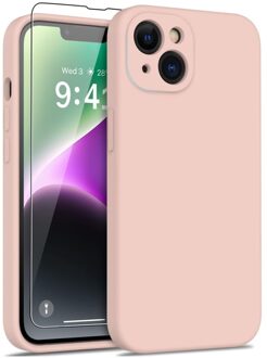 Lunso iPhone 15 - Hoesje Flexibel silicone Backcover - Lichtroze