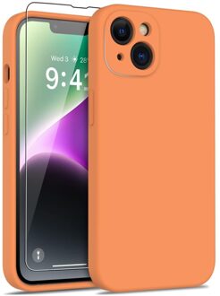 Lunso iPhone 15 - Hoesje Flexibel silicone Backcover - Oranje
