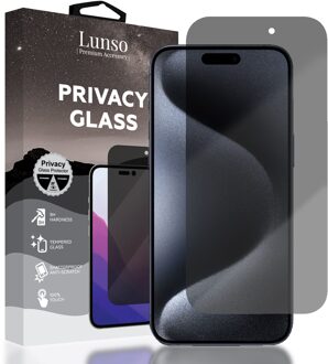 Lunso iPhone 15 Plus / 15 Pro Max - Privacy Glass - Screen protector Wit