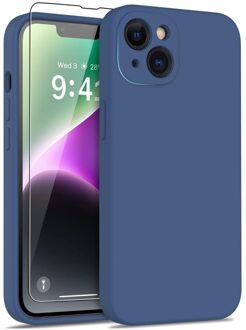 Lunso iPhone 15 Plus - Hoesje Flexibel silicone Backcover - Donkerblauw