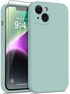 Lunso iPhone 15 Plus - Hoesje Flexibel silicone Backcover - Mint groen
