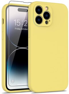 Lunso iPhone 15 Pro - Hoesje Flexibel silicone Backcover - Geel