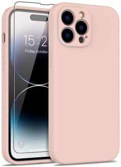 Lunso iPhone 15 Pro - Hoesje Flexibel silicone Backcover - Lichtroze