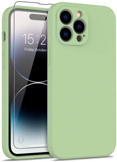 Lunso iPhone 15 Pro - Hoesje Flexibel silicone Backcover - Lime Groen