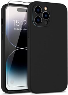 Lunso iPhone 15 Pro - Hoesje Flexibel silicone Backcover - Zwart