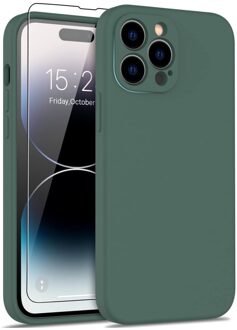 Lunso iPhone 15 Pro Max - Hoesje Flexibel silicone Backcover - Donkergroen