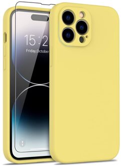 Lunso iPhone 15 Pro Max - Hoesje Flexibel silicone Backcover - Geel