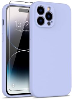 Lunso iPhone 15 Pro Max - Hoesje Flexibel silicone Backcover - Lila Paars