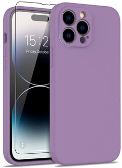 Lunso iPhone 15 Pro Max - Hoesje Flexibel silicone Backcover - Paars