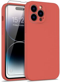 Lunso iPhone 15 Pro Max - Hoesje Flexibel silicone Backcover - Rood