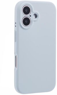 Lunso iPhone 16 hoesje - Flexibel siliconen Backcover - Baby Blauw