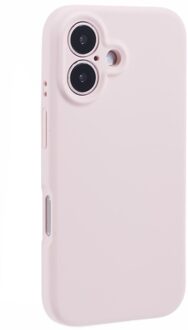 Lunso iPhone 16 hoesje - Flexibel siliconen Backcover - Lichtroze