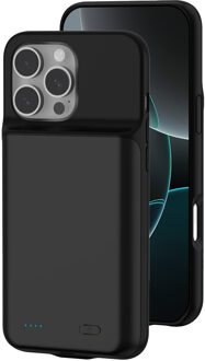 Lunso iPhone 16 Pro case - Powerbank hoesje 7000 mAh - Zwart