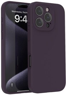 Lunso iPhone 16 Pro hoesje - Flexibel siliconen Backcover - Donkerpaars