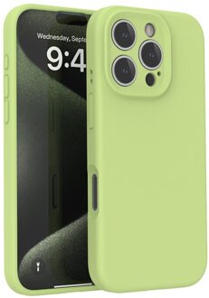 Lunso iPhone 16 Pro hoesje - Flexibel siliconen Backcover -Lime Groen