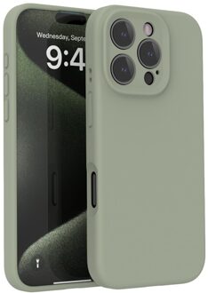 Lunso iPhone 16 Pro Max hoesje - Flexibel siliconen Backcover - Basil Groen