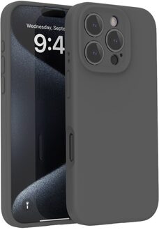 Lunso iPhone 16 Pro Max hoesje - Flexibel siliconen Backcover - Donkergrijs